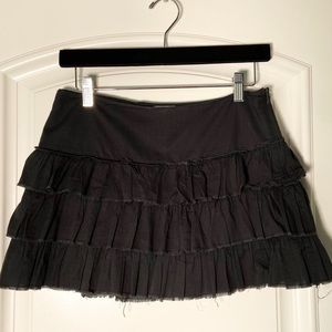 Black Ruffle Tiered Mini Skirt